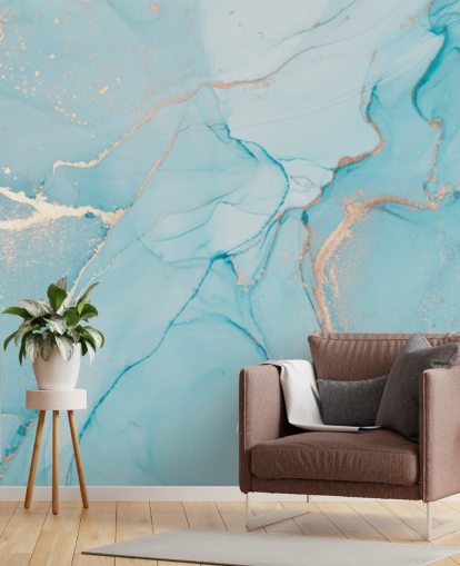pale blue and gold customizable marble wallpaper mural called Dreamy Blue Watercolor for bedrooms, kitchens or bathrooms pale blue and gold customizable marble wallpaper mural called Dreamy Blue Watercolor for bedrooms, kitchens or bathrooms