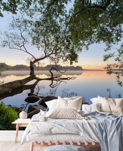 rustige meerbehangmuurschildering genaamd Lake View by 1x voor thuiskantoren en bedrijven rustige meerbehangmuurschildering genaamd Lake View by 1x voor thuiskantoren en bedrijven