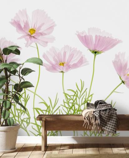 rosa blomst vokser fra bakken tapet rosa blomst vokser fra bakken tapet