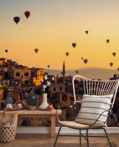 Mural de pared Amanecer sobre Capadocia con globos aerostáticos Mural de pared Amanecer sobre Capadocia con globos aerostáticos