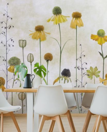 geel helenium bloemen behang geel helenium bloemen behang