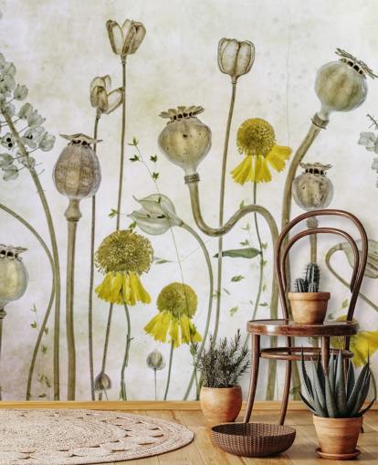 gula heleniums och gamla vallmo tapeter gula heleniums och gamla vallmo tapeter