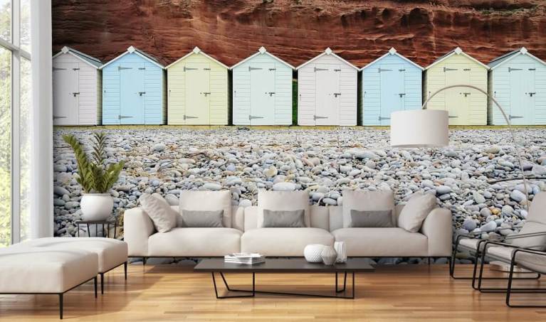 Beach Hut Wallpaper & Wall Murals | Wallsauce UK