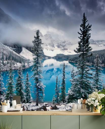 snowy lake and mountain view wallpaper snowy lake and mountain view wallpaper