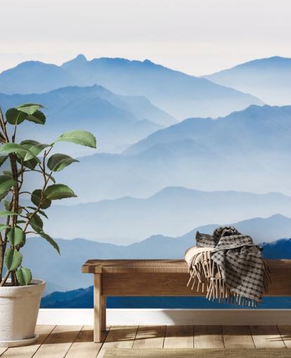 blue misty layers of mountains photo wallpaper blue misty layers of mountains photo wallpaper