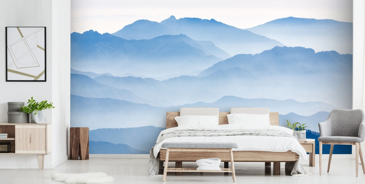 blå dimmiga lager av berg foto tapeter blå dimmiga lager av berg foto tapeter