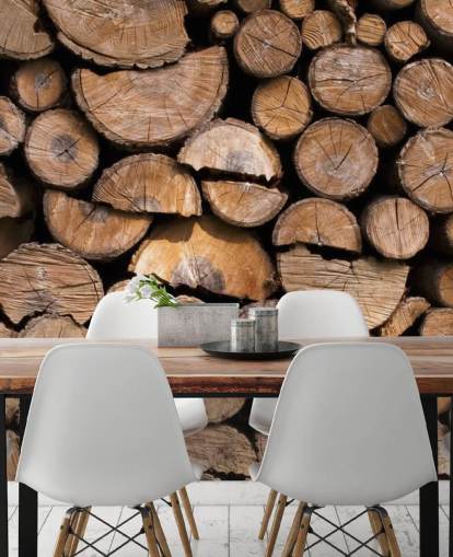 Carta da parati in legno e tronchi Carta da parati in legno e tronchi