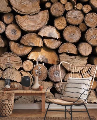 Log and Chopped Wood Wallpaper Log and Chopped Wood Wallpaper