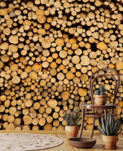 Piled Log Wallpaper Piled Log Wallpaper