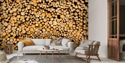 Chopped Beech Logs Wallpaper Mural  Hovia UK