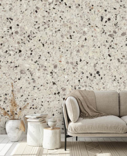 Sort plettet terrazzo tapet Sort plettet terrazzo tapet