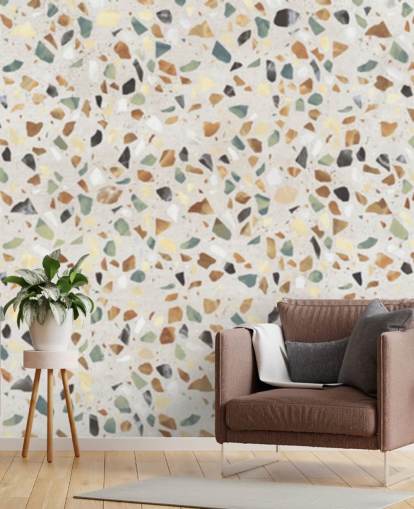 Natural marble effect terrazzo wallpaper Natural marble effect terrazzo wallpaper