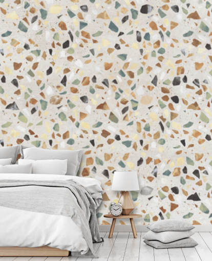 Terrazzobehang met natuurlijk marmereffect Terrazzobehang met natuurlijk marmereffect