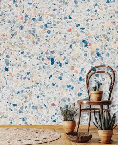 blue and white terrazzo wallpaper blue and white terrazzo wallpaper