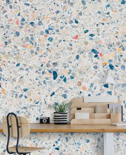 blue and white terrazzo wallpaper blue and white terrazzo wallpaper
