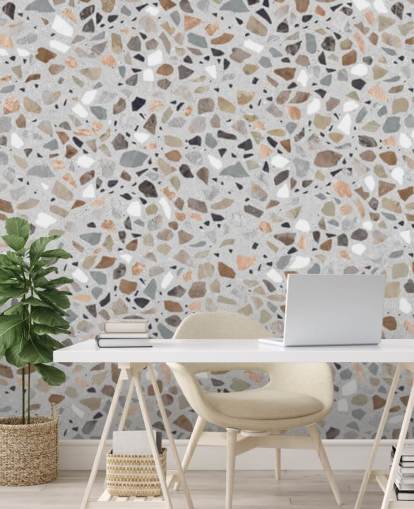 Brown speckled terrazzo wallpaper  Brown speckled terrazzo wallpaper