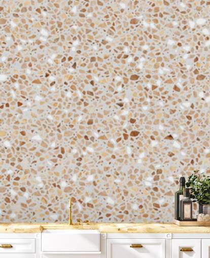 papel de parede marrom terrazzo papel de parede marrom terrazzo