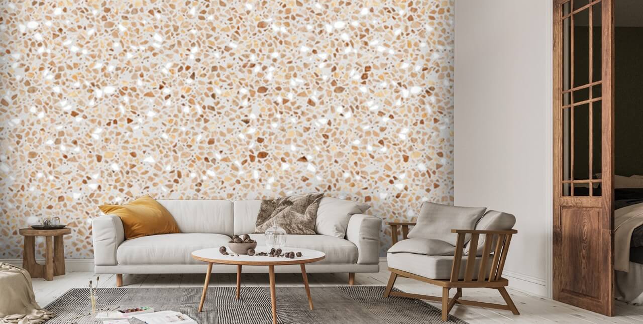 Earthy Terrazzo Wall Mural | Wallsauce US