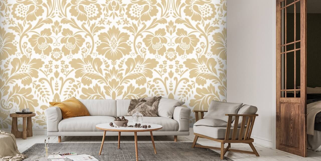 Antique Style Damask Wallpaper | Wallsauce UK