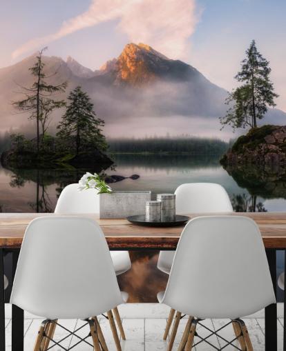 misty lake and mountain view wallpaper misty lake and mountain view wallpaper