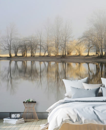 misty lake and sunrise wallpaper misty lake and sunrise wallpaper