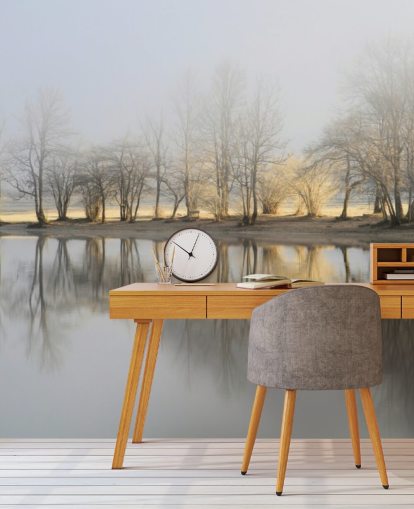 papel de parede misty lake and sunrise papel de parede misty lake and sunrise