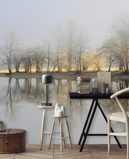 misty lake and sunrise wallpaper misty lake and sunrise wallpaper