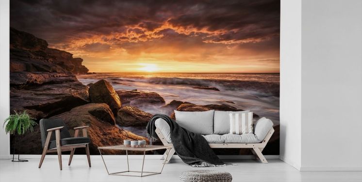 fondo de pantalla de rock sunset coast