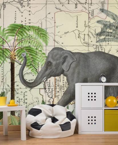 papier peint éléphant, oiseaux et jungle papier peint éléphant, oiseaux et jungle