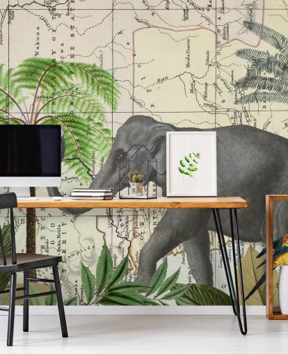 elephant, birds and jungle wallpaper elephant, birds and jungle wallpaper