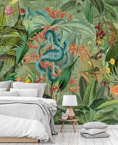 jungle illustration med slanger tapet jungle illustration med slanger tapet