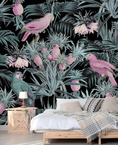 sepia parrots in jungle wallpaper sepia parrots in jungle wallpaper