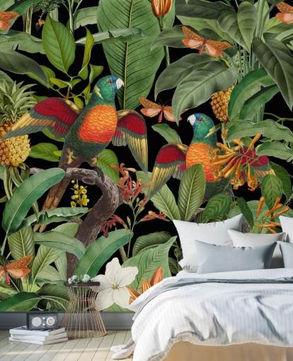 papier peint perroquets, papillons de nuit et jungle papier peint perroquets, papillons de nuit et jungle