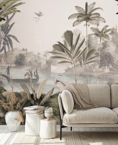 green customisable leopard wallpaper mural called Leopard Landscape by Sir Edward for living room green customisable leopard wallpaper mural called Leopard Landscape by Sir Edward for living room
