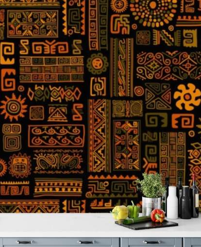 orange Tribal-Muster-Tapete orange Tribal-Muster-Tapete