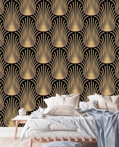 black and gold coloured art deco wallpaper black and gold coloured art deco wallpaper