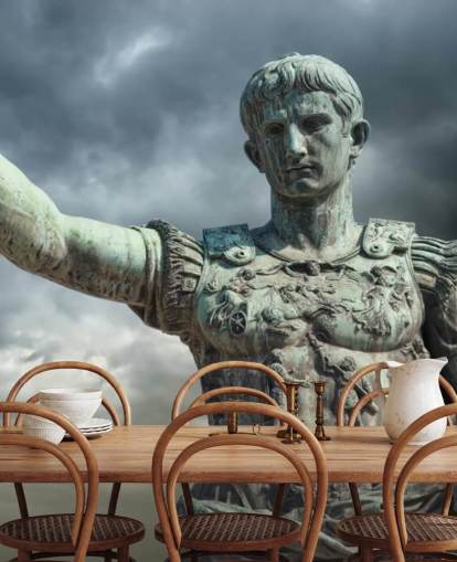 customisable rome wallpaper mural called Statue of Caesar, Rome customisable rome wallpaper mural called Statue of Caesar, Rome