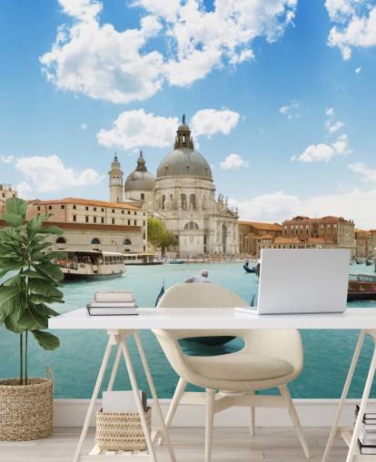 Canal Grande och Basilica Santa Maria della Salute, Venedig, Italien väggmålning Canal Grande och Basilica Santa Maria della Salute, Venedig, Italien väggmålning