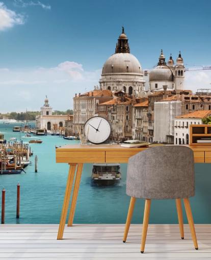 Canal Grande och Basilica Santa Maria della Salute, Venedig, Italien tapet Canal Grande och Basilica Santa Maria della Salute, Venedig, Italien tapet