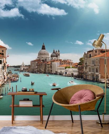 lyst venetiansk tapetmaleri kaldet Venedig Grand Canal til stuer og soveværelser lyst venetiansk tapetmaleri kaldet Venedig Grand Canal til stuer og soveværelser