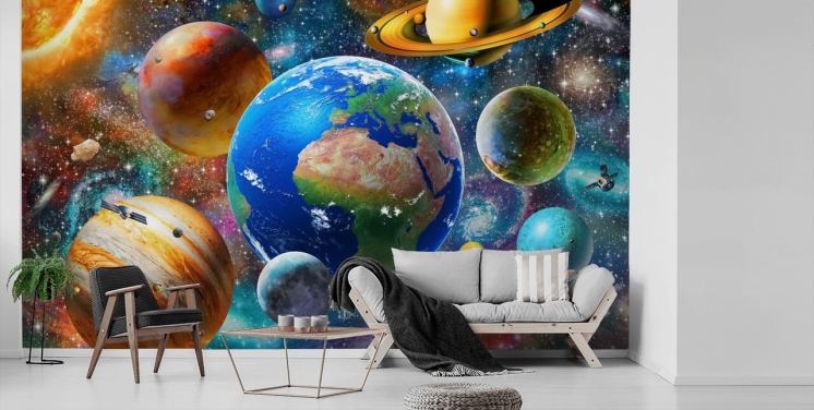 Solar System Wallpaper & Planet Wall Murals | Wallsauce US