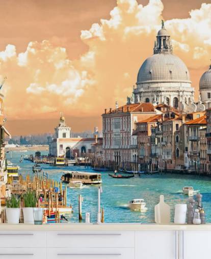 Venedig utsikt över Grand Canal och basilikan Santa Maria tapet Venedig utsikt över Grand Canal och basilikan Santa Maria tapet