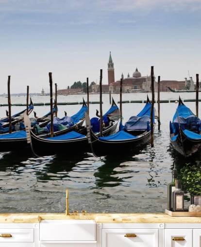 Blue Gondolas Venice Wallpaper Blue Gondolas Venice Wallpaper