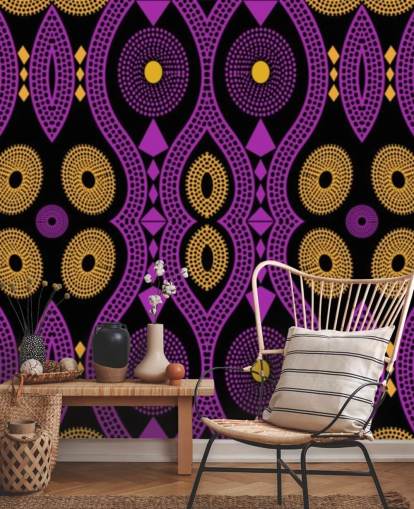 dark circle pattern in purple, yellow and black wallpaper dark circle pattern in purple, yellow and black wallpaper