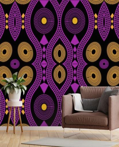 dark circle pattern in purple, yellow and black wallpaper dark circle pattern in purple, yellow and black wallpaper