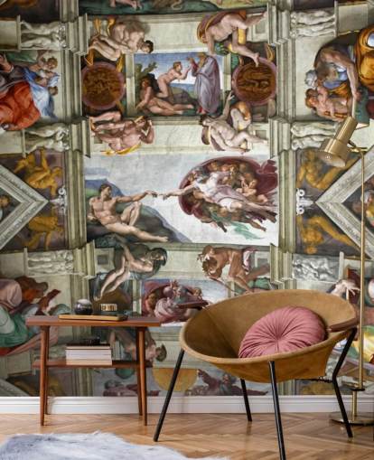 papier peint mural d'art personnalisé appelé la chapelle Sixtine de Rome pour les plafonds des chambres  papier peint mural d'art personnalisé appelé la chapelle Sixtine de Rome pour les plafonds des chambres