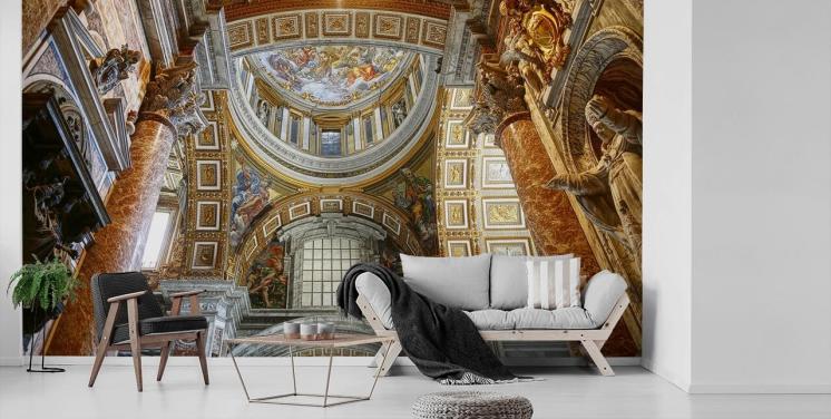 interieur van st peters basilica behang