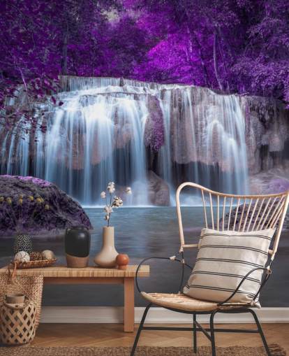 purple leafed waterfall wallpaper purple leafed waterfall wallpaper