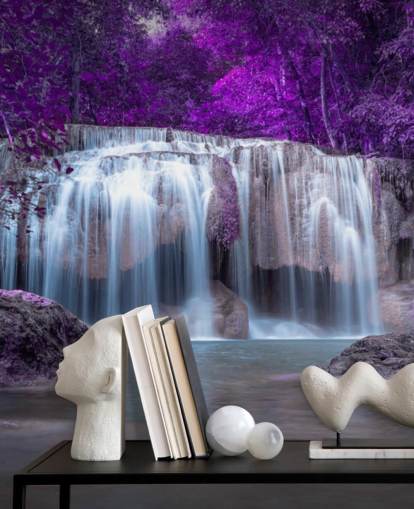 purple leafed waterfall wallpaper purple leafed waterfall wallpaper