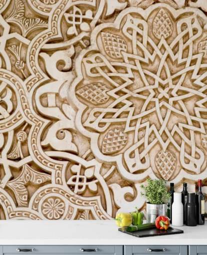 Alhambra Moorish Carved Stone mural Alhambra Moorish Carved Stone mural